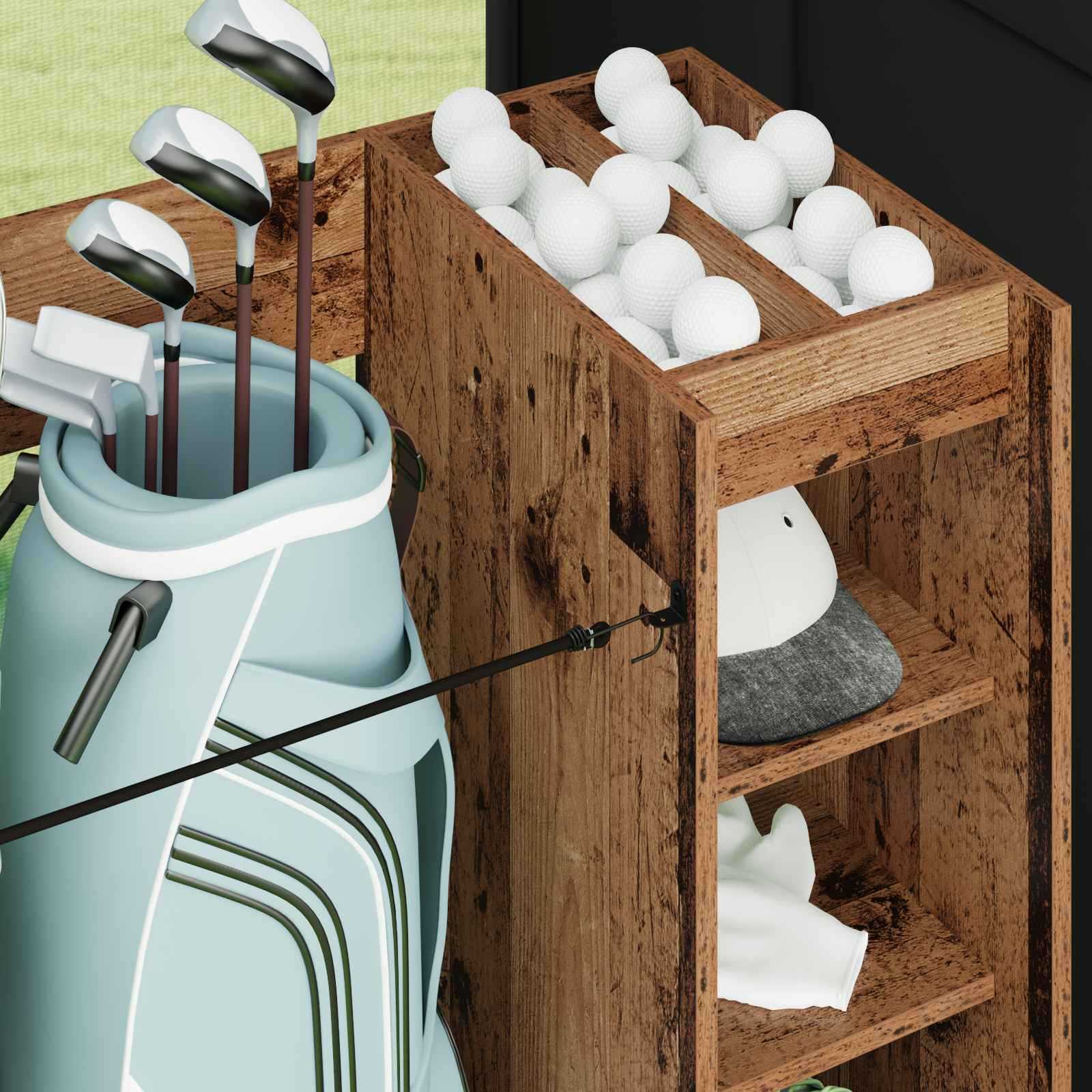Golf Schrank Mit Rad Uni Weiß 65 x 45 x 98 cm