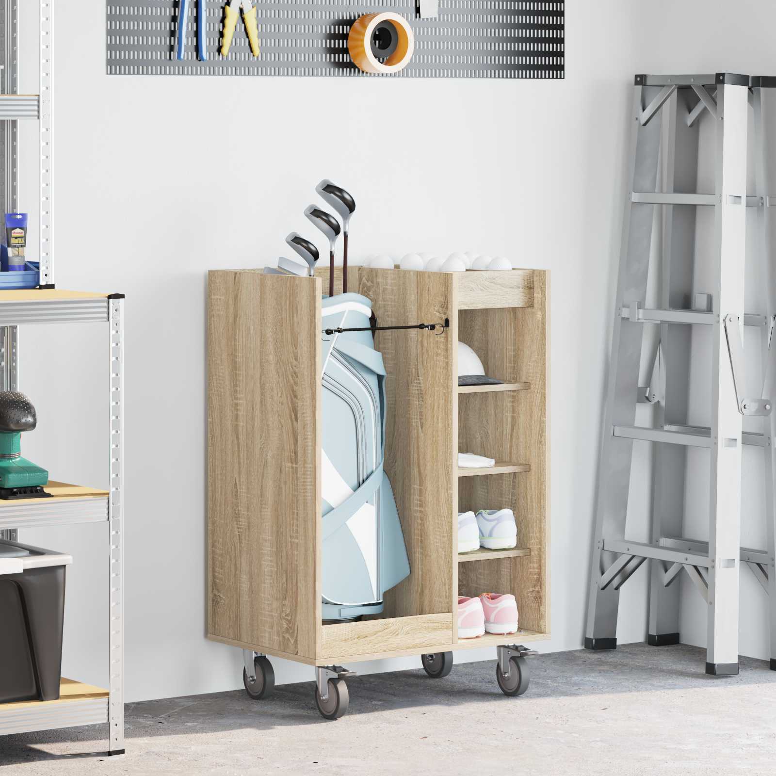 Golf Schrank Mit Rad Uni Weiß 65 x 45 x 98 cm