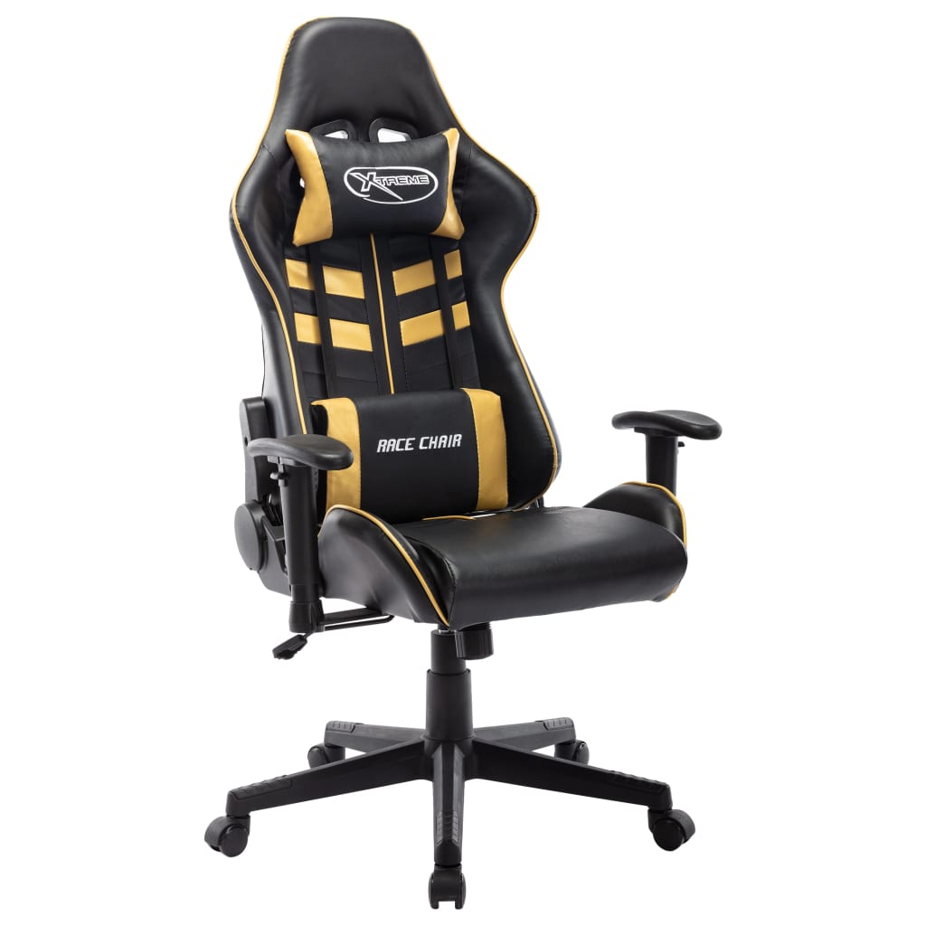 Gaming-Stuhl Schwarz und Blau Kunstleder
