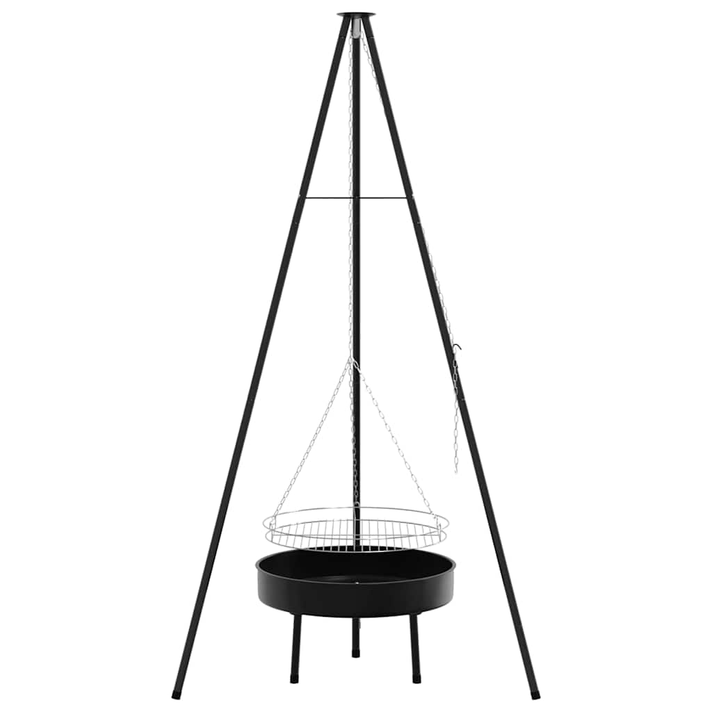 Lagerfeuer Stativ Schwarz 92 x 92 x 151,5 cm Stahl