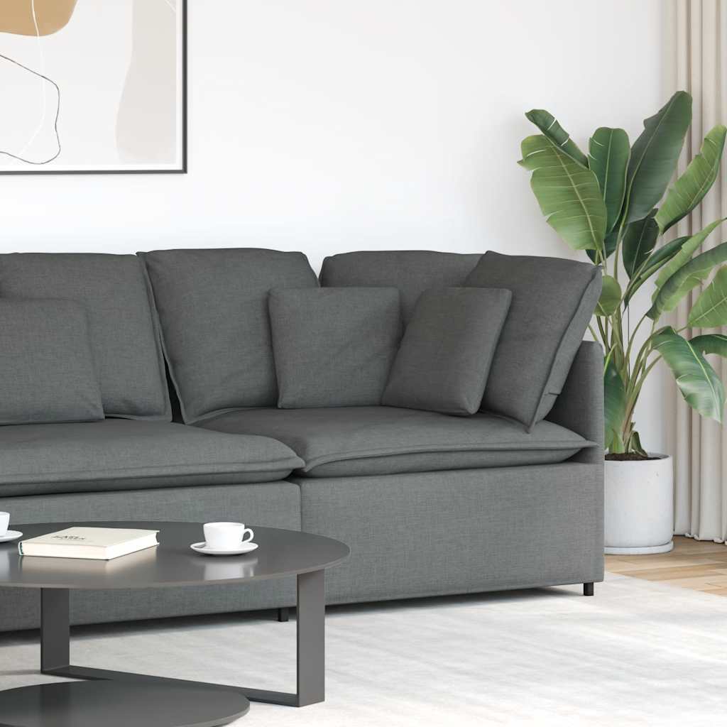 Modulares Sofa Endmodul mit Armlehne Kissen Hellgrau 100 cm