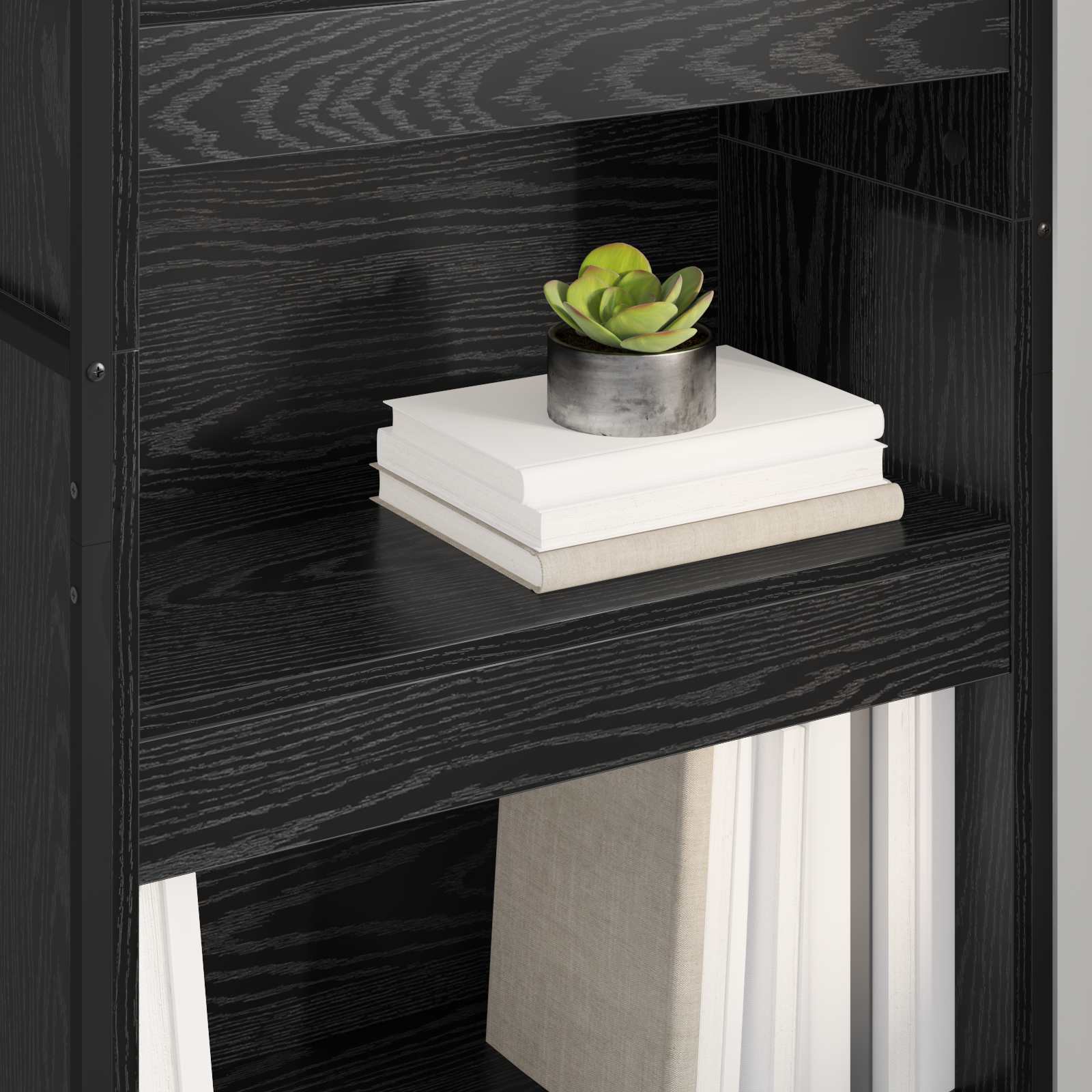 Bücherregal 2 pcs Schwarz Eichen-Optik 60 x 30 x 189,5 cm