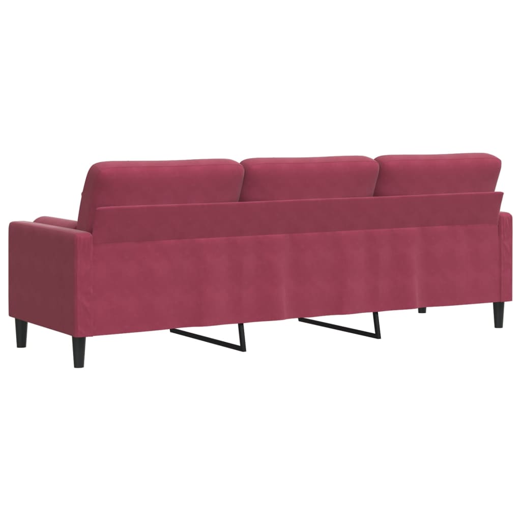 2-Sitzer-Sofa mit Zierkissen Hellgrau 120 cm Samt