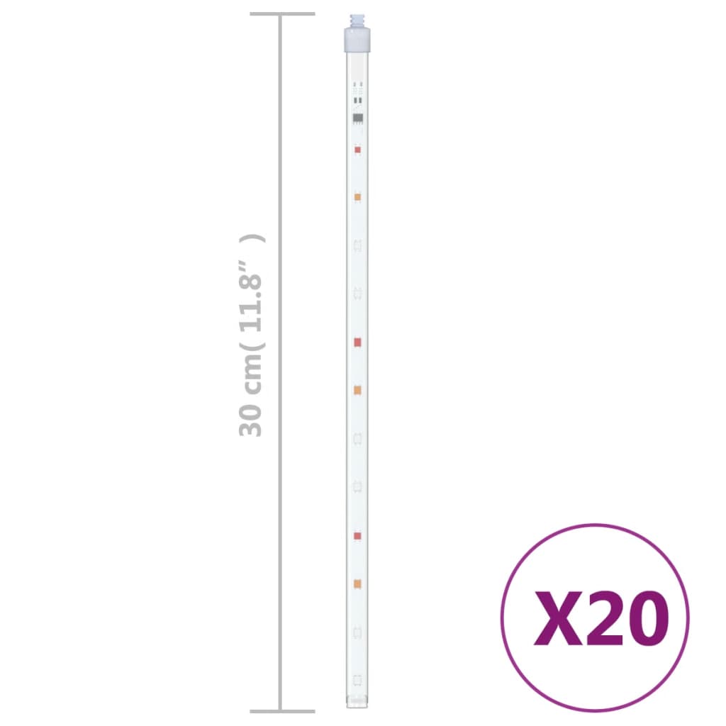 LED Meteor-Lichter 8 Stk. 30 cm Kaltweiß 192 LEDs