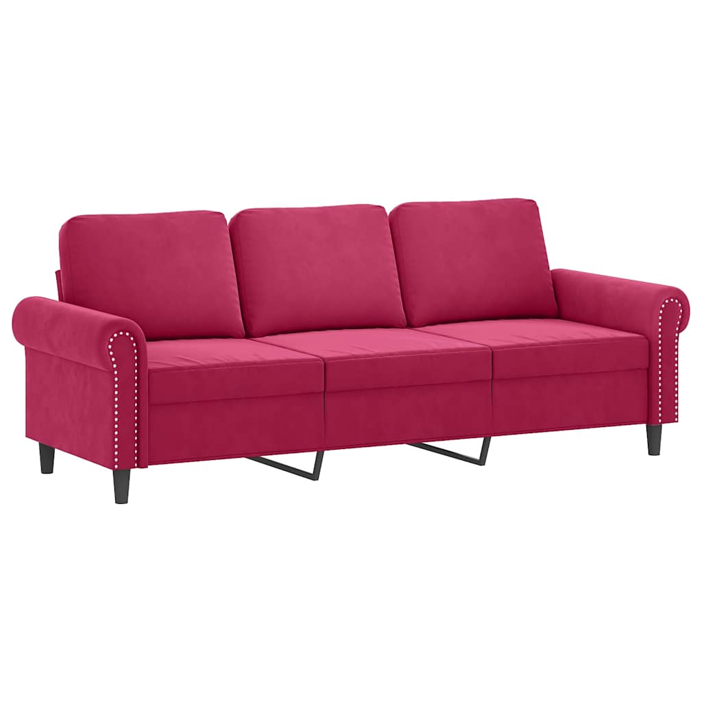 2-Sitzer-Sofa mit Zierkissen Dunkelgrün 120 cm Samt