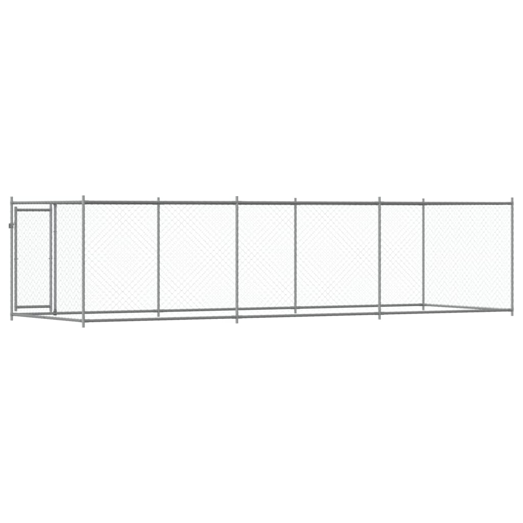 Hundezwinger mit Tür Grau 2x2x1,5 m Verzinkter Stahl