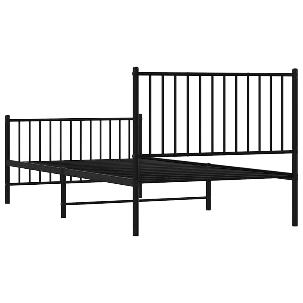 Bettgestell Metall Schwarz 75x190 cm