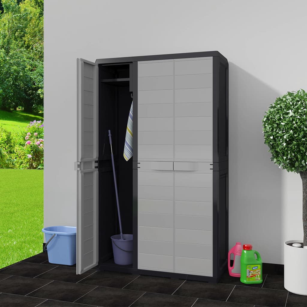 Gartenschrank mit 4 Böden Schwarz