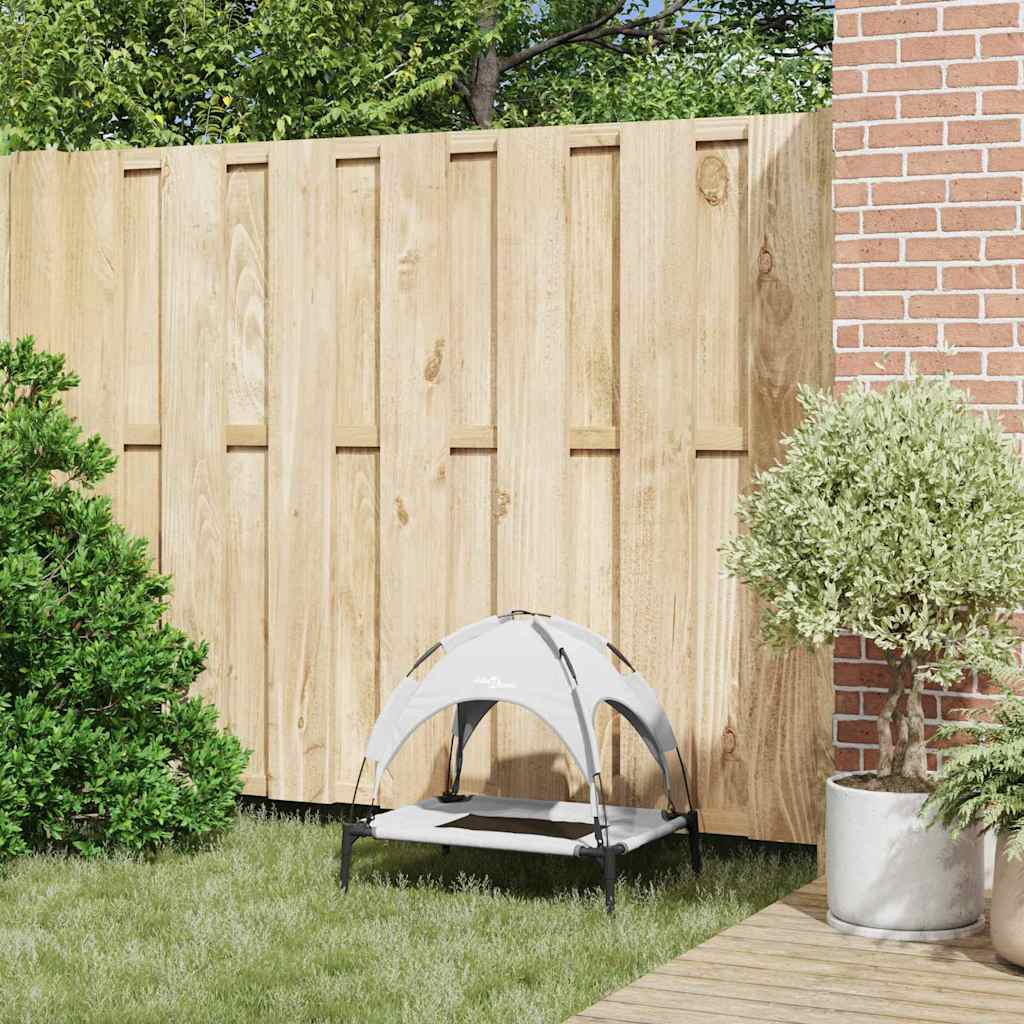 Hundeliege mit Dach Anthrazit Oxford-Gewebe und Stahl