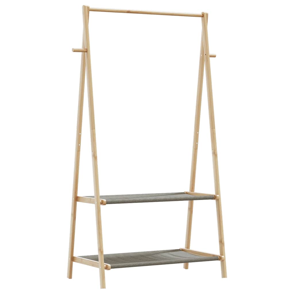 Kleiderständer mit Ablagen und Rollen 96x45,5x155,5 cm Bambus