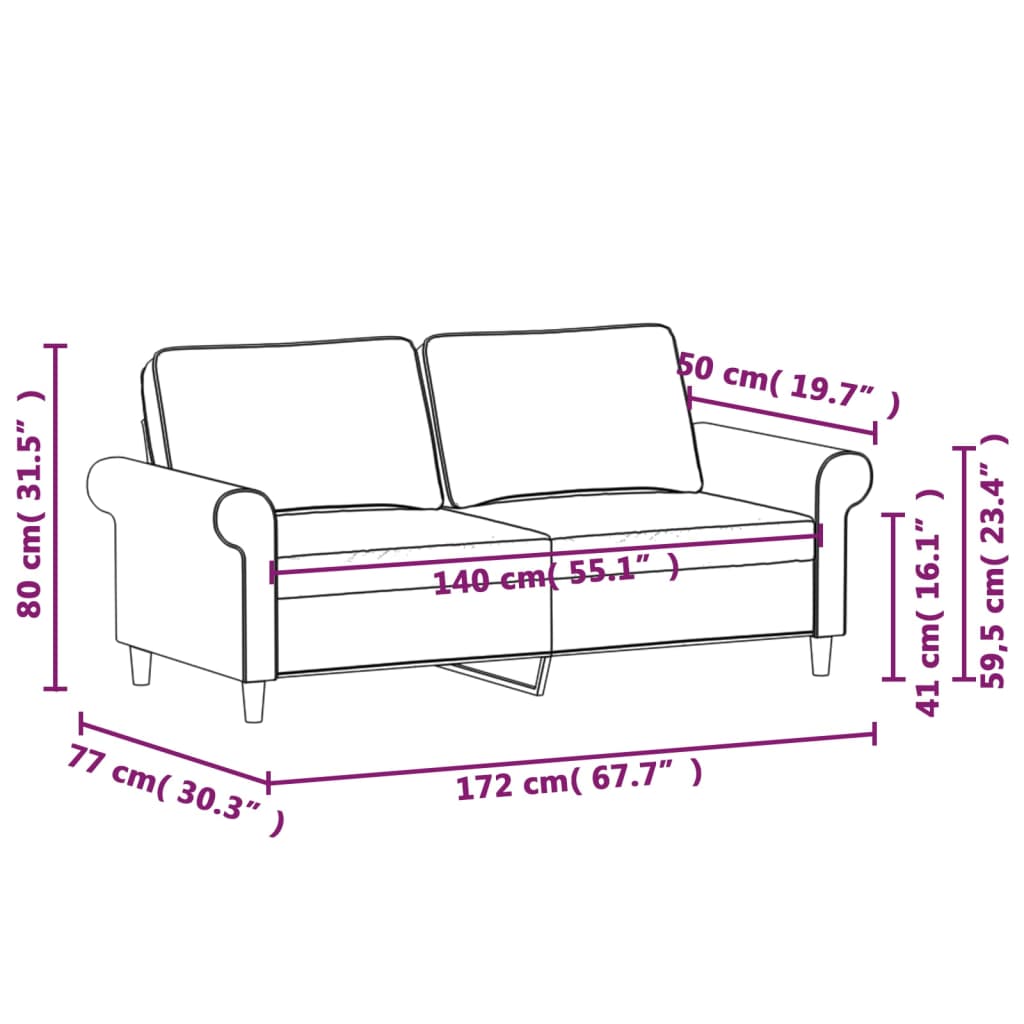 2-Sitzer-Sofa Hellgrau 120 cm Stoff