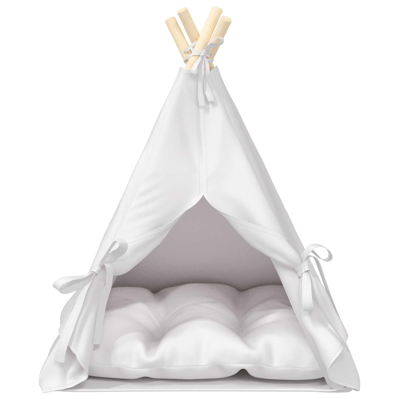 Haustier-Tipi mit Kissen Weiß 40 x 40 x 50 cm Polyester