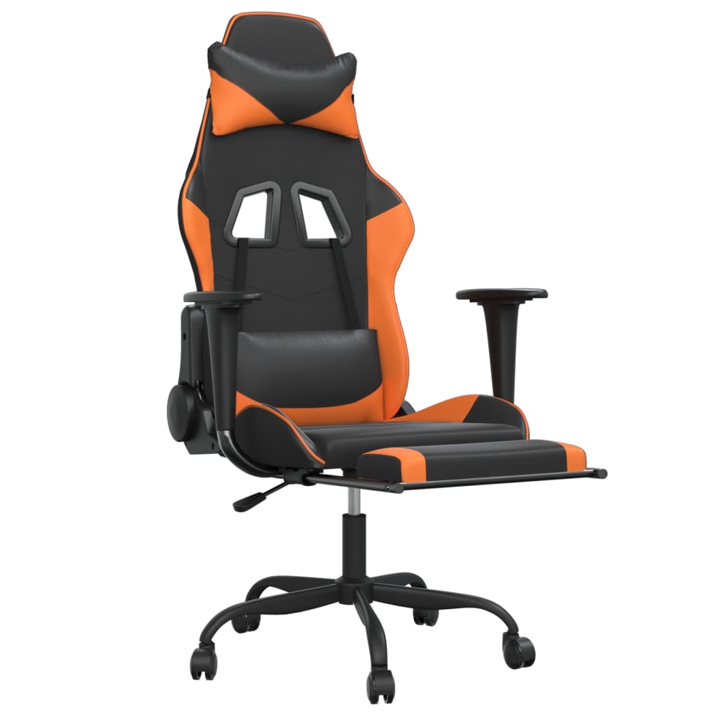 Gaming-Stuhl mit Massagefunktion Schwarz und Rot Kunstleder