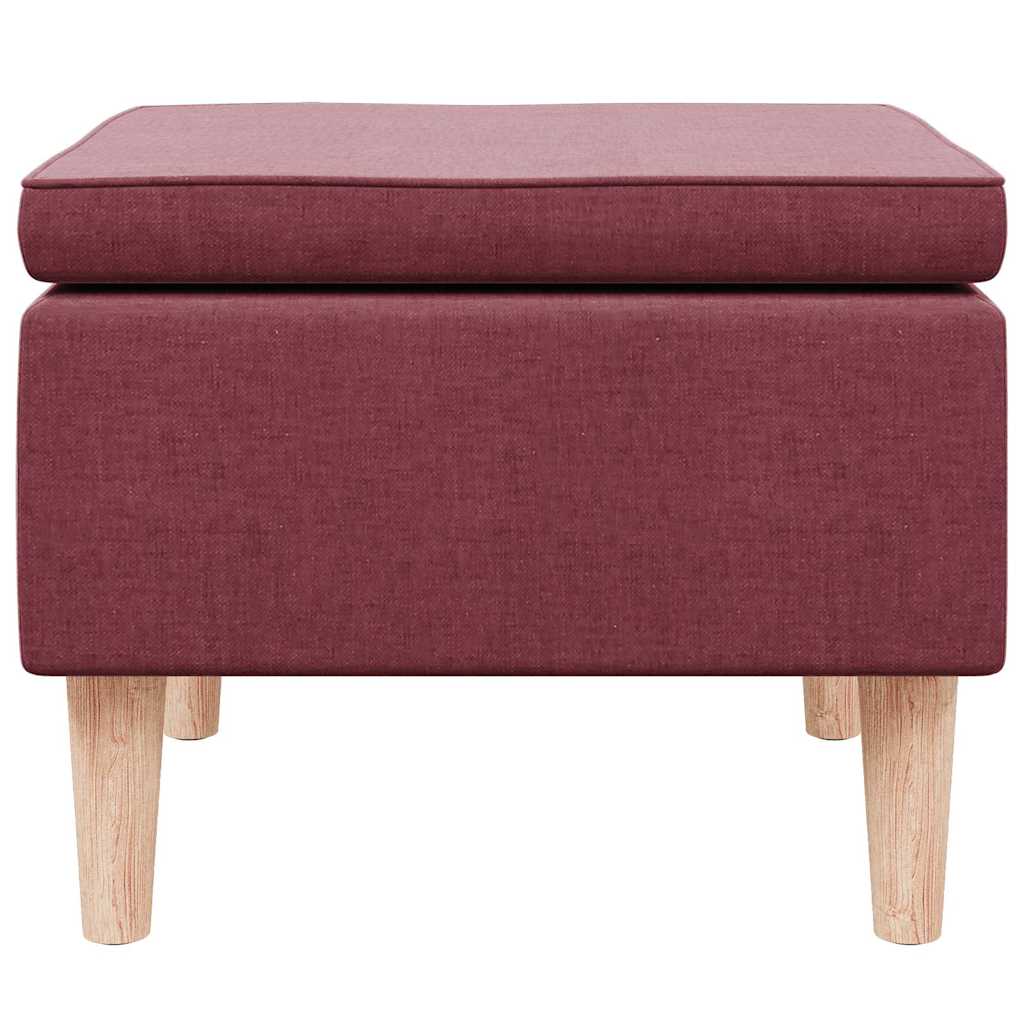 Hocker mit Holzbeinen Schwarz Stoff