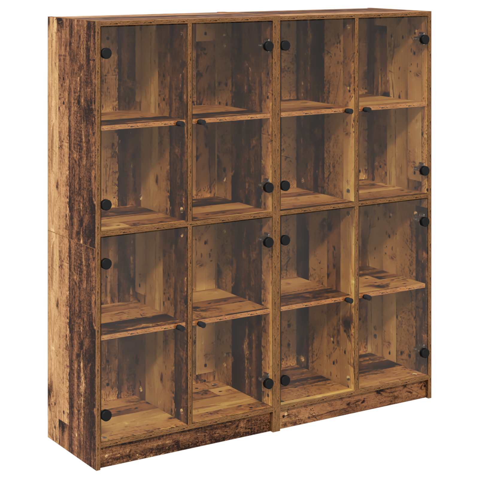 Bücherschrank mit Türen Weiß 136x37x142 cm Holzwerkstoff