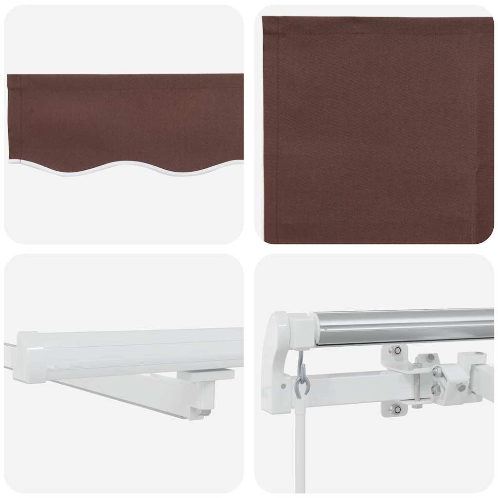 Markise Manuell Einziehbar mit LED 300x250 cm Blau und Weiß