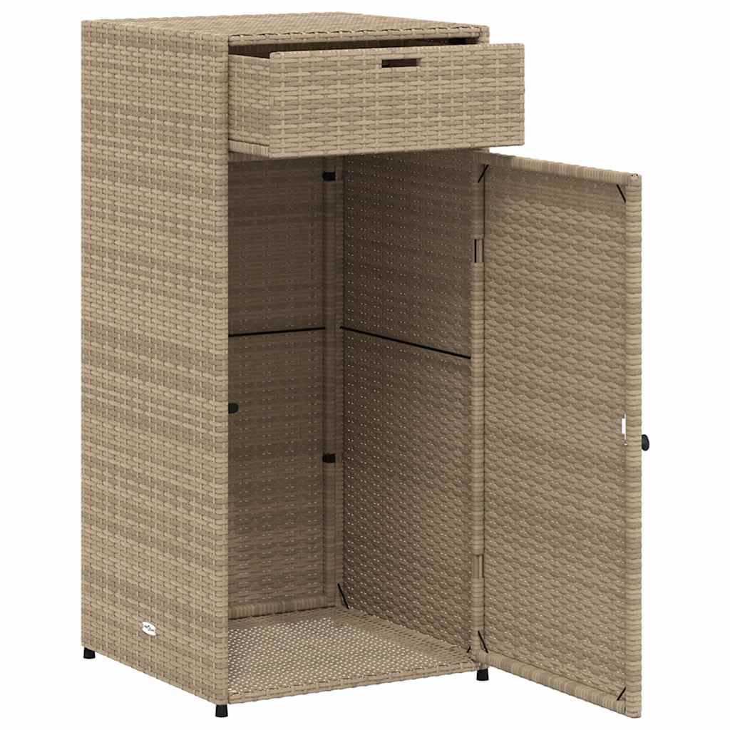Gartenschrank Schwarz 55x55x111 cm Poly Rattan