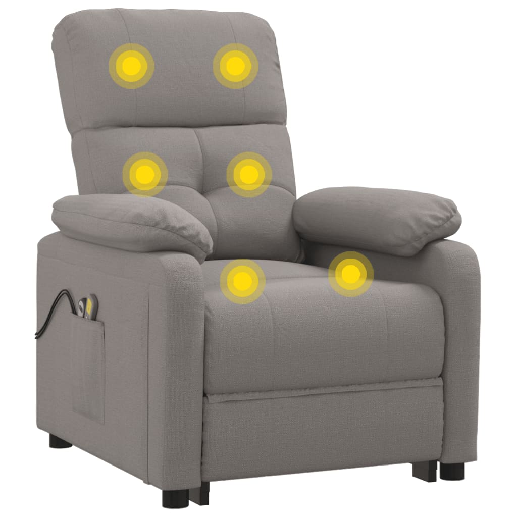 Massagesessel Elektrisch Dunkelgrau Stoff