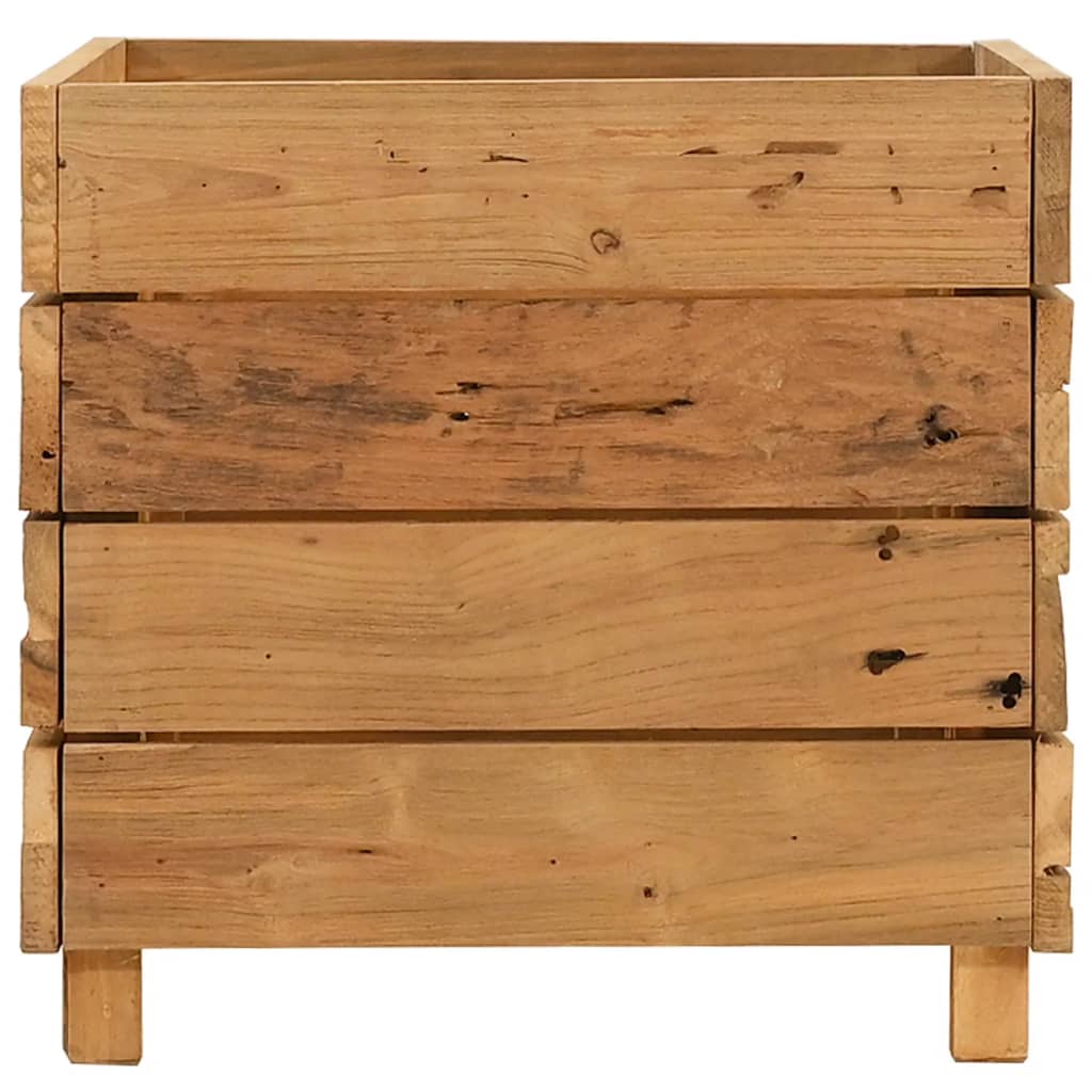 Hochbeet 100x40x72 cm Teak Altholz und Stahl