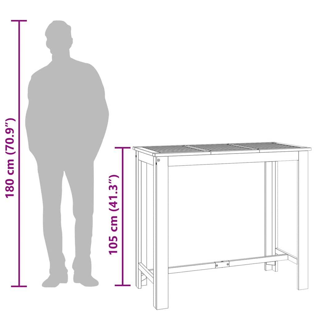 Garten-Bartisch 60x60x105 cm Massivholz Akazie