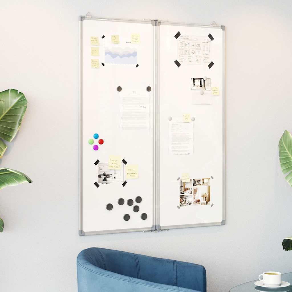 Magnetisches Whiteboard Klappbar 80x80x1,7 cm Aluminium