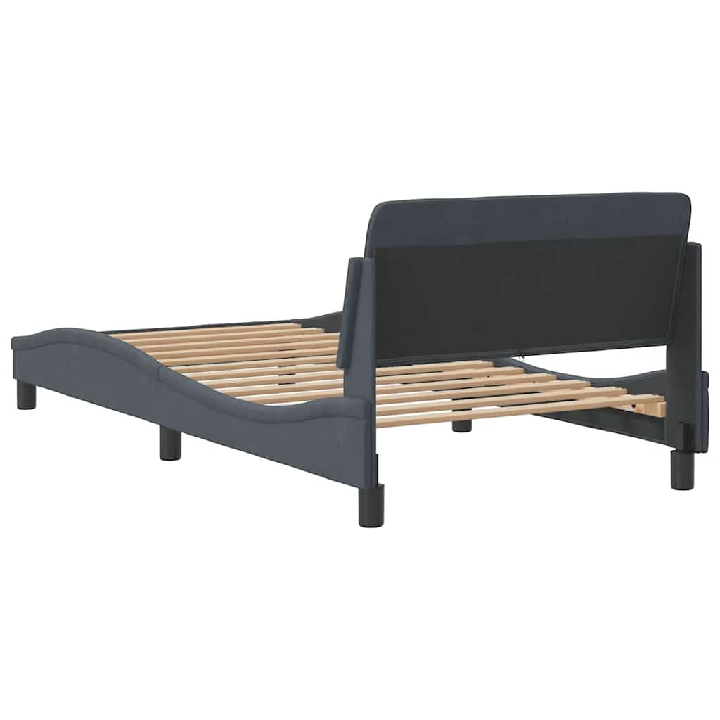 Bettgestell "Dover" Hellgrau 100x190 cm Samt