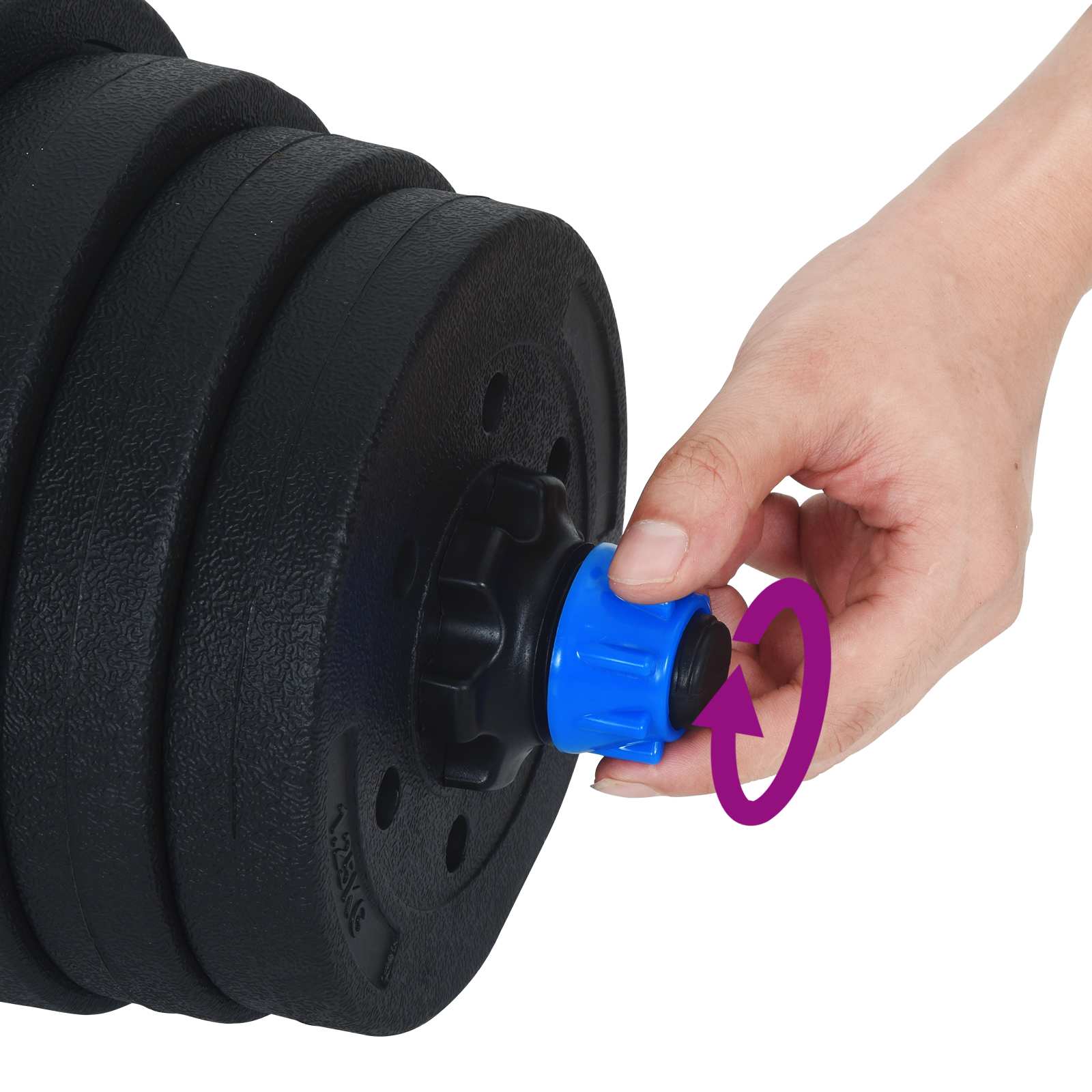2-in-1 Hantelset 40kg Schwarz und Rot Zement und Eisensand