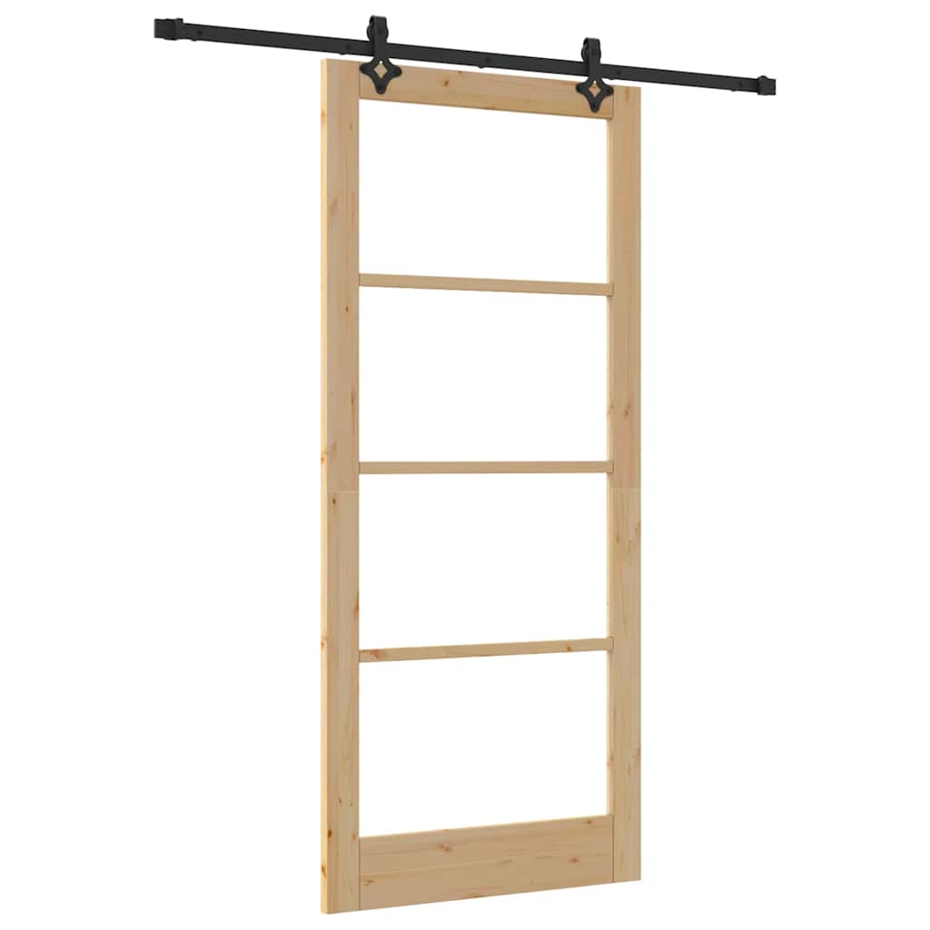 Schiebetür ORKDAL Natürlich und Schwarz 61 x 198,5 cm