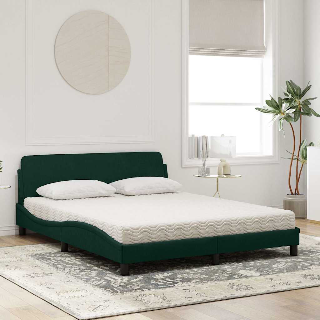 Bett mit Matratze "Dover" Hellgrau 80x200 cm Samt