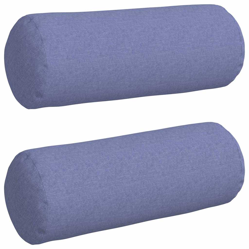 Bolsterkissen 2 Stück Hellgrau Ø 15 x 40 cm Stoff