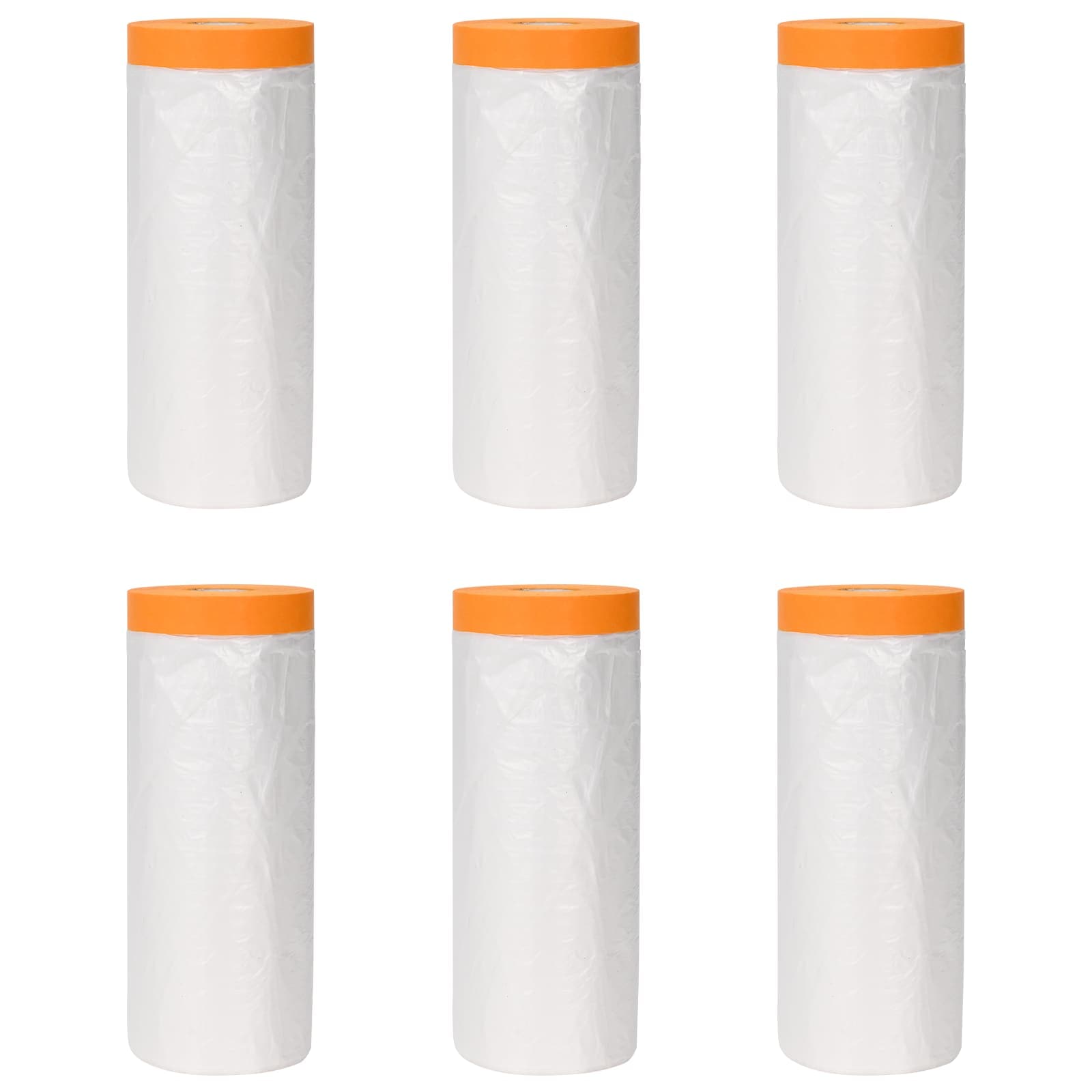 Staubschutzfolie mit Klebeband 6 pcs Transparent 30 x 3300 cm
