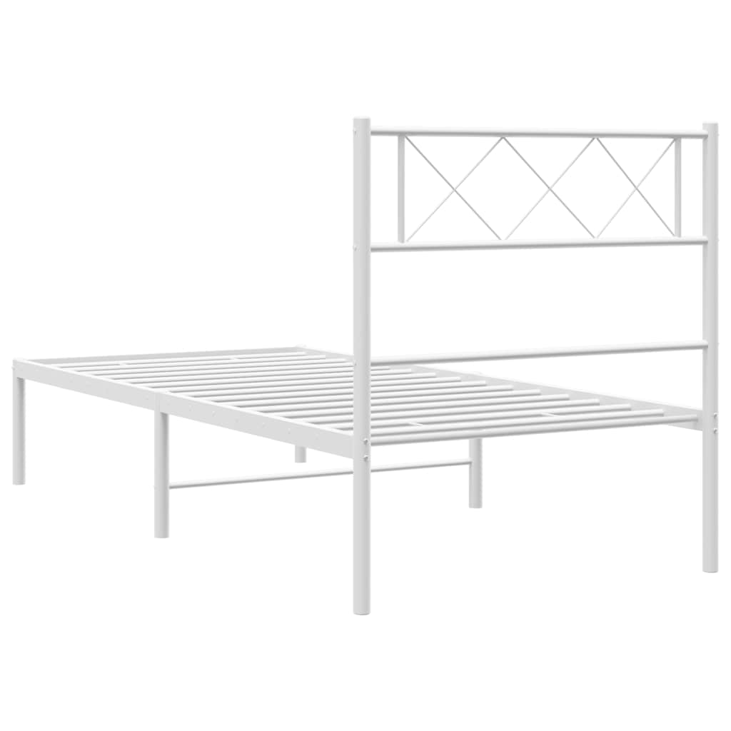 Bettgestell mit Kopfteil Metall Schwarz 100x190 cm