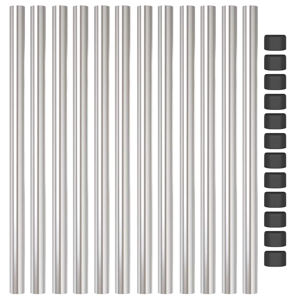Zaunpfosten 2 pcs Grün 50 cm Pulverbeschichteter Stahl