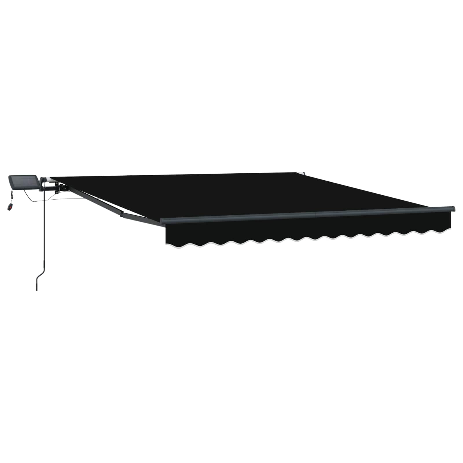 Markise Manuell Einziehbar mit LED 300x250 cm Blau und Weiß