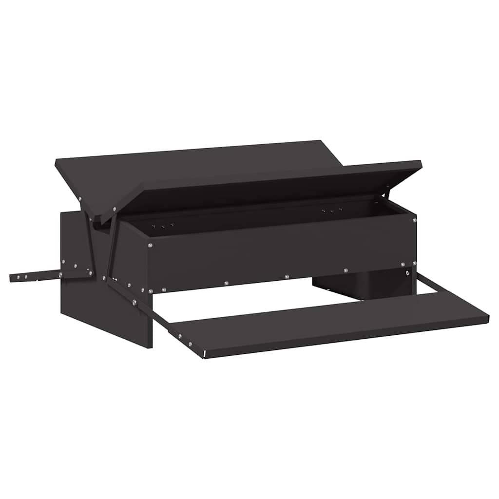 Hühnertretfeeder Schwarz 48,5 x 39,5 x 19 cm