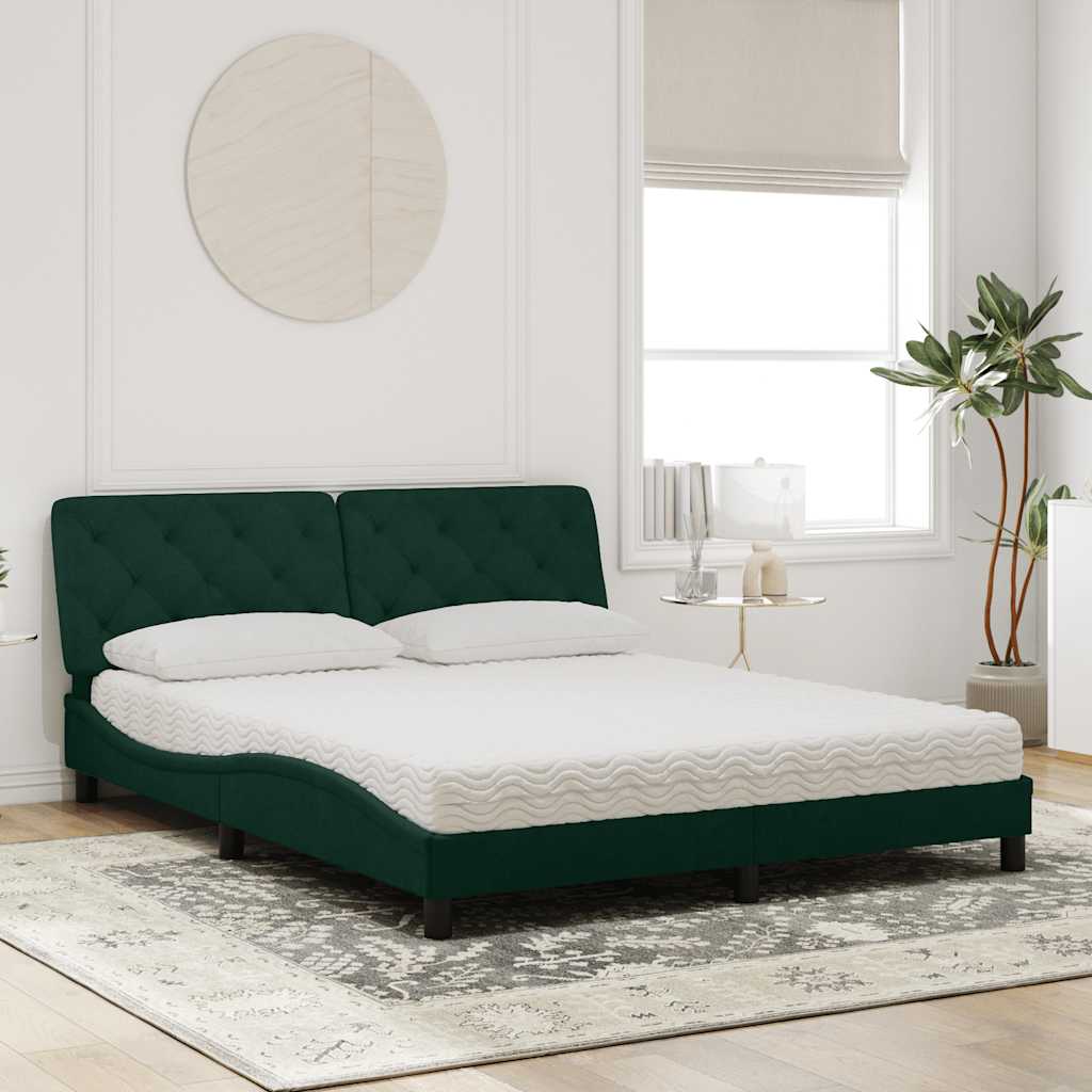 Bett mit Matratze Hellgrau 80x200 cm Samt