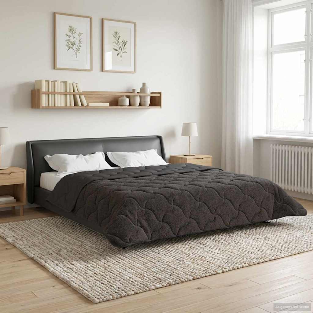 Ganzjahresbettdecke Gepolstert Anthrazit 135 x 200 cm