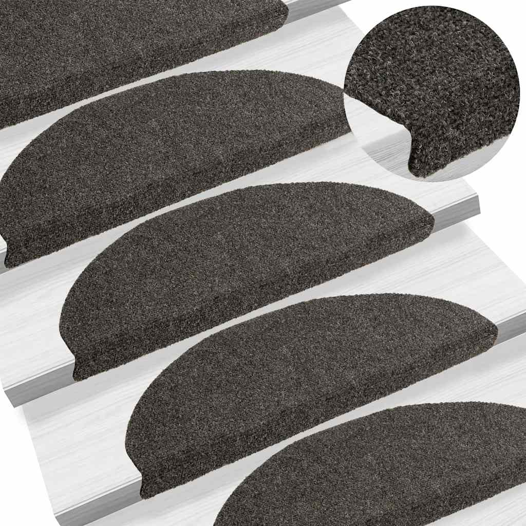 Stufenmatten Selbstklebend 15 Stk. 56x17x3 cm Hellbraun Halbrund