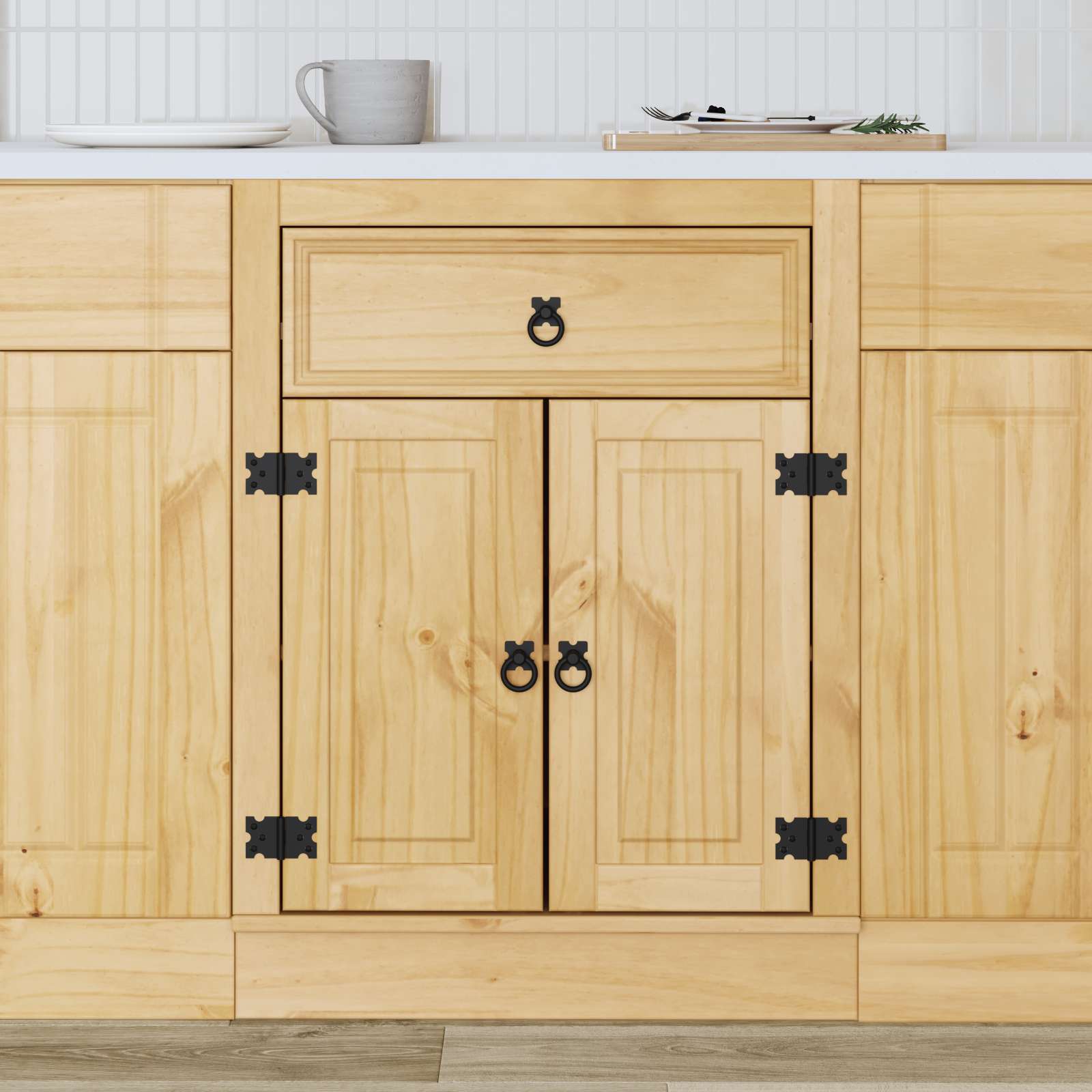 Schrank SKI Honigbraun 60 x 46 x 81,5 cm Massives Kiefernholz