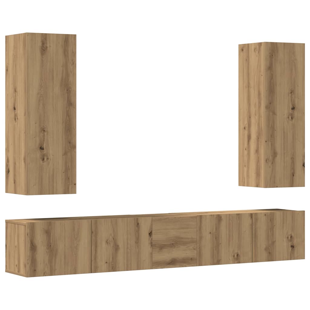 5-tlg. TV-Schrank-Set Weiß Holzwerkstoff