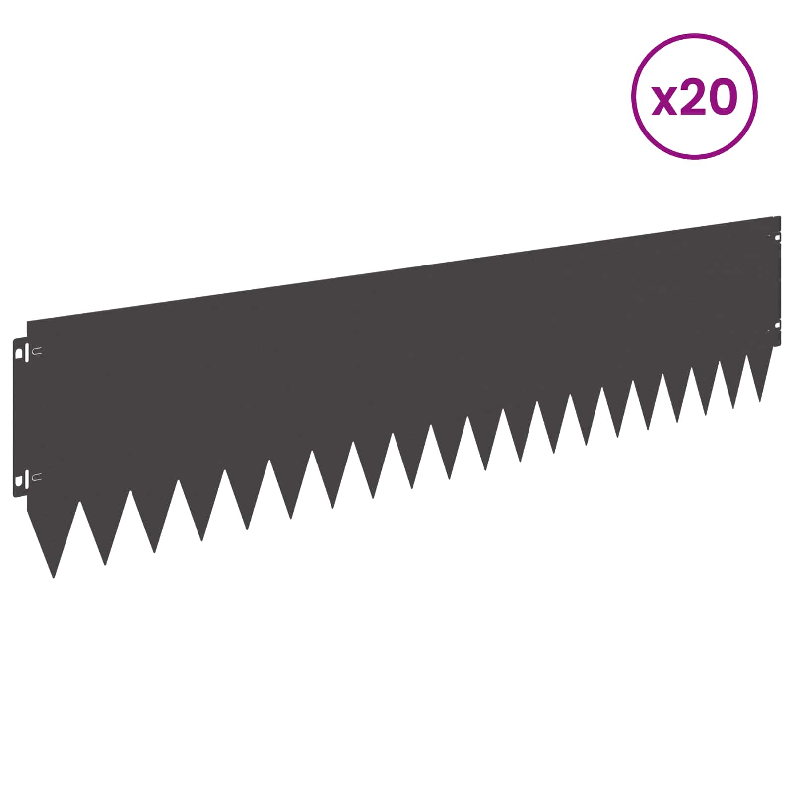 Raseneinfassung 10 pcs 103 x 10 cm Stahl Schwarz