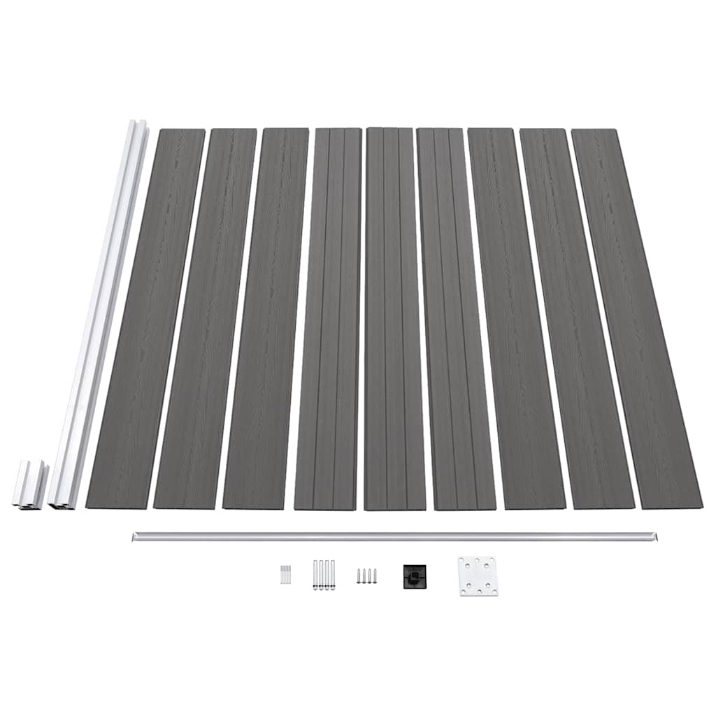 Zaunelement WPC 180x186 cm Schwarz