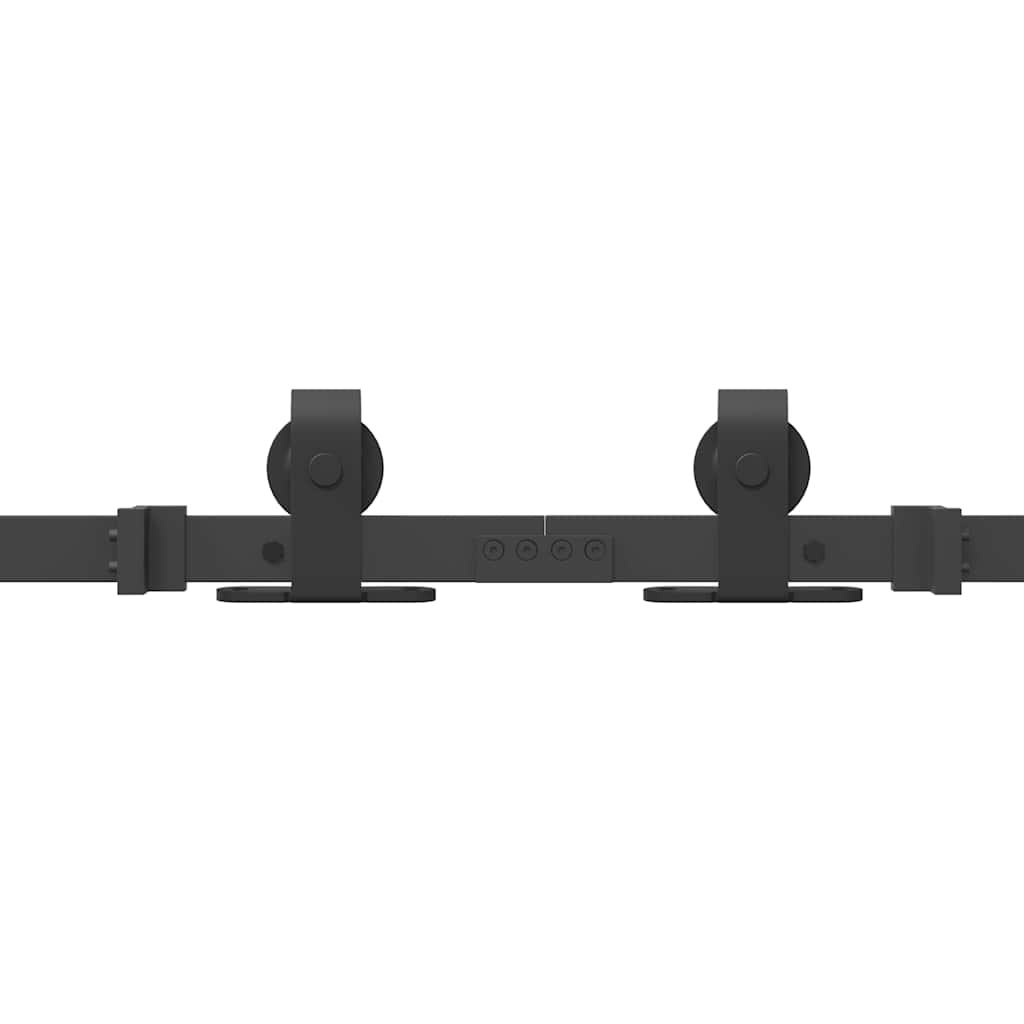 Schiebetürbeschlag-Set 366 cm Stahl Schwarz