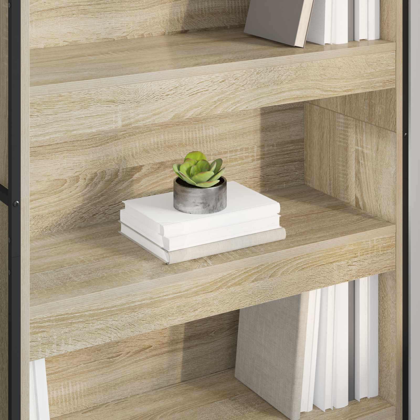 Bücherregal 2 pcs Schwarz Eichen-Optik 60 x 30 x 189,5 cm