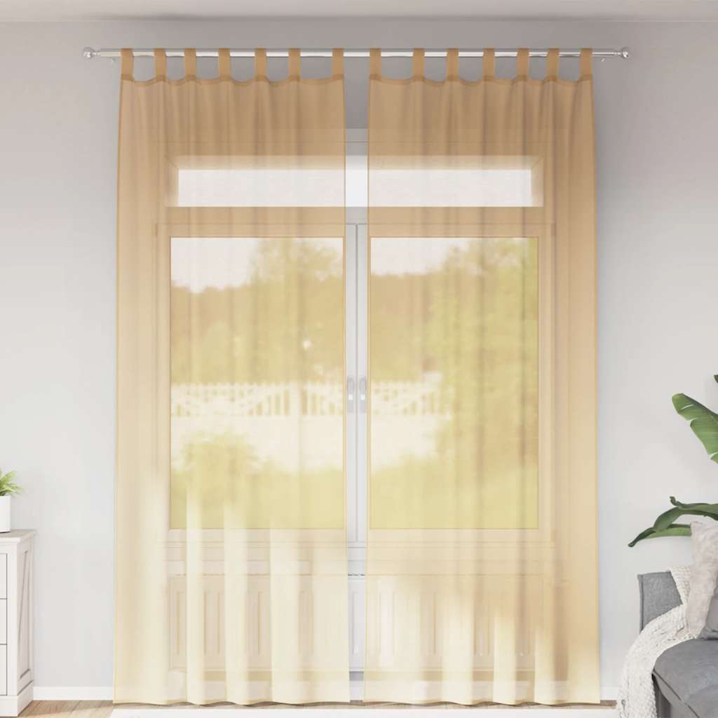 Voile Vorhänge mit Ösen 2 Stk. Apfelgrün 140x140 cm
