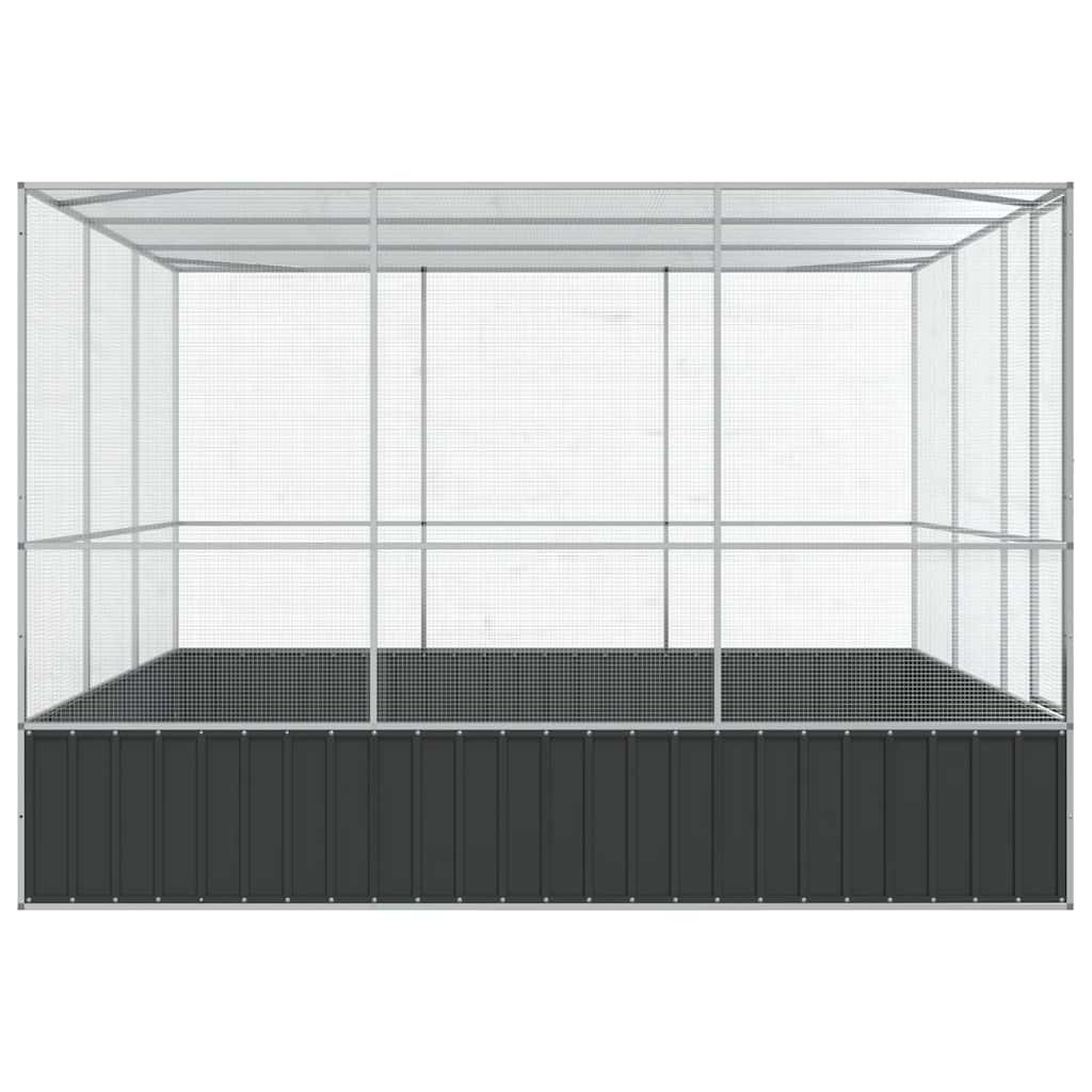 Voliere Silbern 210,5x107x212 cm Stahl