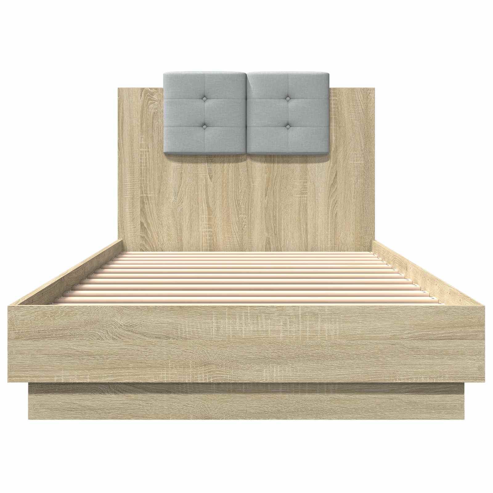 Bettgestell mit Kopfteil Grau Sonoma 180x200 cm Holzwerkstoff