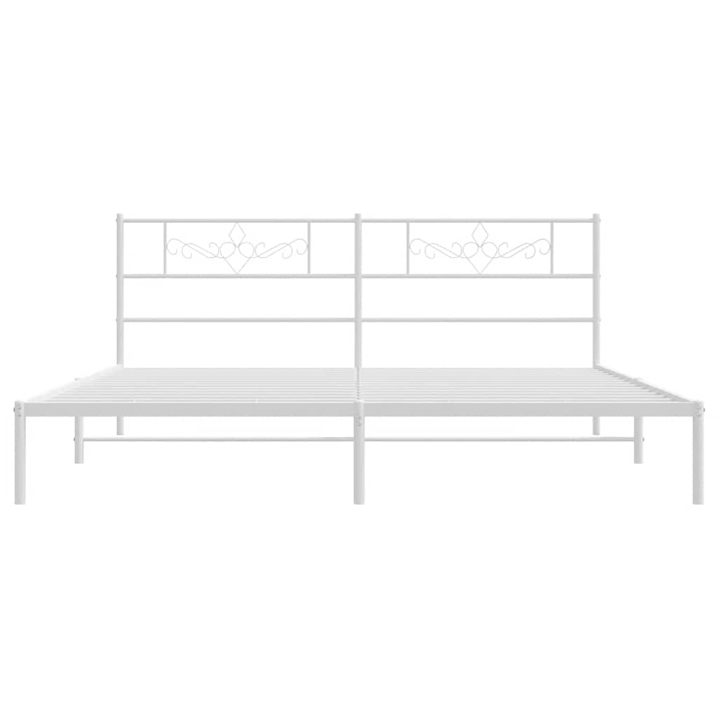 Bettgestell mit Kopfteil Metall Schwarz 100x190 cm