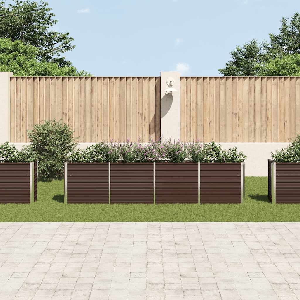 Hochbeet Braun 160 x 80 x 77 cm Verzinkter Stahl