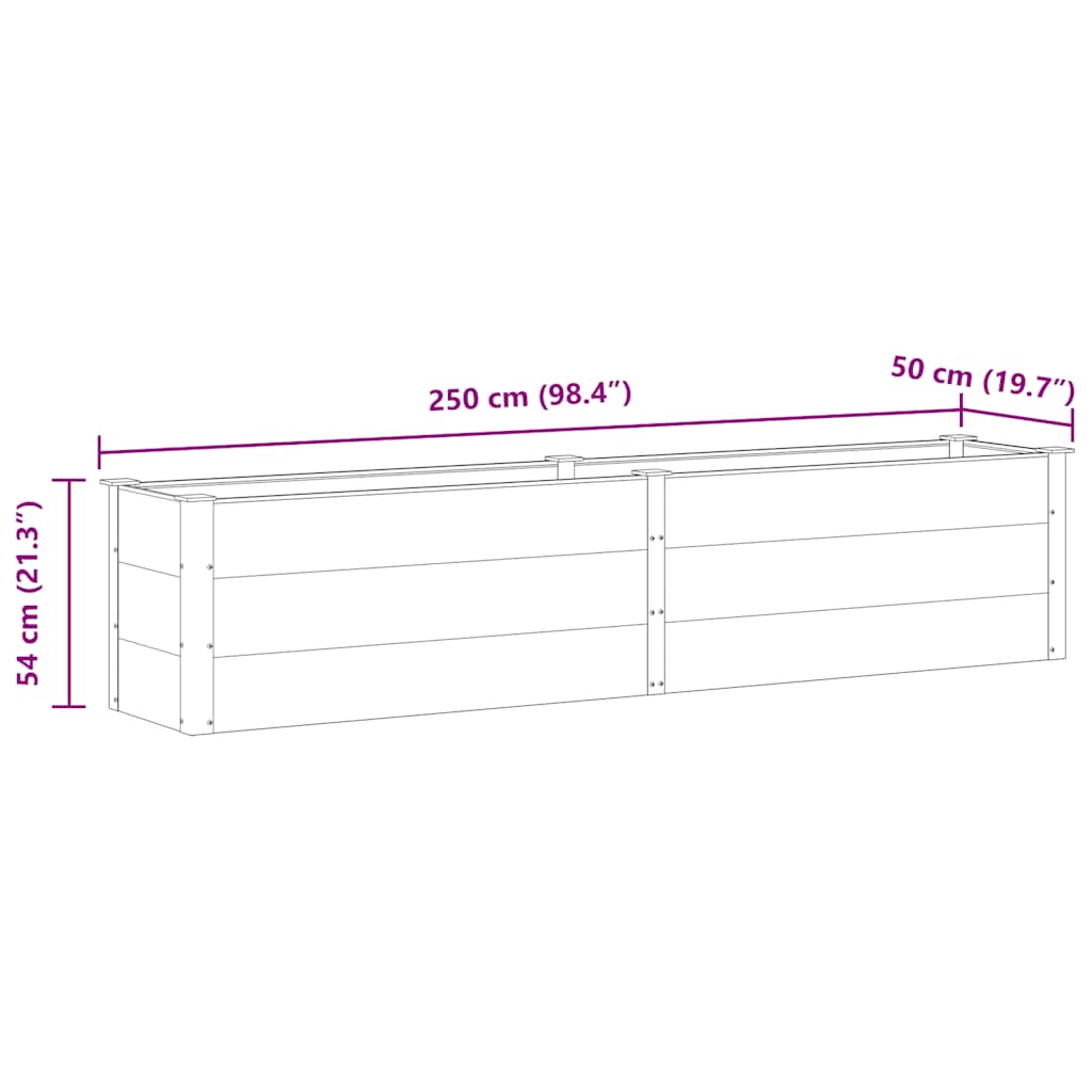 Garten-Hochbeet 200x50x54 cm WPC Grau